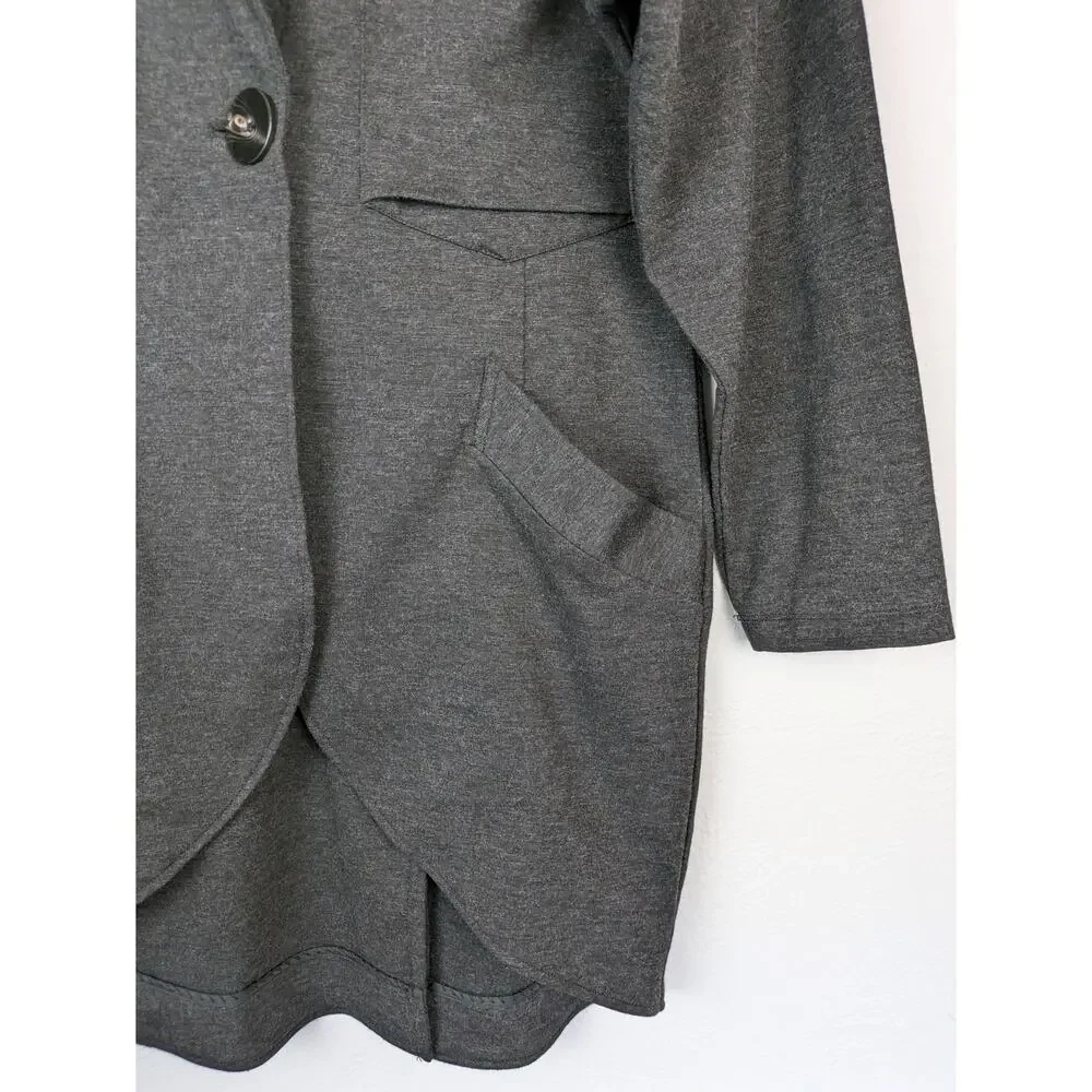 Cabi Coat Lisbon Topper Ponte Classic Neutral Minimalist Gray #994 Size XS
